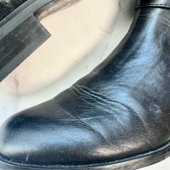 Zara Basic Women's Black Leather Suede Bootie Ankle Boots Pearl Buckle Size 5.5 - Picture 11 of 16